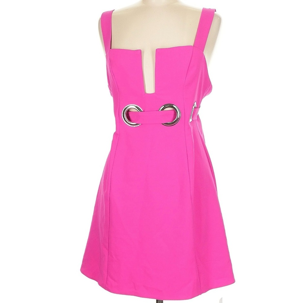 ASOS Hot Pink Mini Dress with Metallic Details